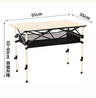 Mobilier d'extérieur Table enroulable portable en acier au carbone Table enroulable légère portable d'extérieur Tables de pêche plage pique-nique