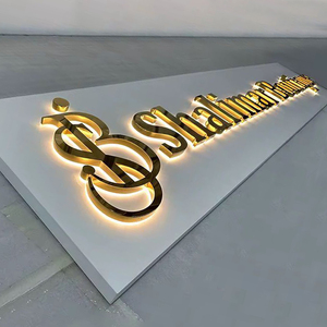 Custom 3D Letters <b>Sign</b> Stainless Steel Outdoor LED Backlit Business <b>Sign</b> with Plug Waterproof for Home Mall Office Shops Bars - Product Image 1