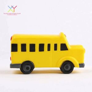 Balle anti-stress en mousse PU avec logo personnalisé, camion et autobus scolaire, jaune, jouet promotionnel ludique sur le thème du transport avec logo imprimé - Product Image 3
