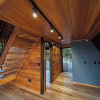 Cabane en bois moderne de type conteneur Airbnb, maison triangulaire en kit A-Frame, 2 chambres, structure en acier préfabriquée de luxe sur mesure, cuisine