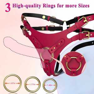 Ensemble de restraints pour femmes, forme triangulaire, rouge, avec anneaux métalliques, accessoire intime confortable pour adultes - Product Image 2