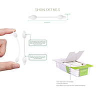 Coton-tiges blancs doux et flexibles à double tête en forme de gourde, 100 pièces, avec bâtonnet en plastique, emballés sous blister