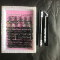 En gros, Kit de cils en grappes DIY de luxe faits main, à pointes, mixtes individuels, courbure J B, cils naturels