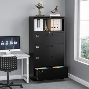 4 ngăn kéo + 1 ngăn lưu trữ bên Tủ hồ sơ với khóa văn phòng nhà bên tủ - Product Image 2