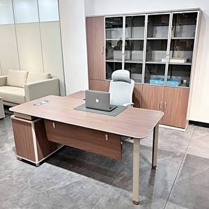 Muebles de Oficina Modernos Directo de Fábrica, Elegante Escritorio de Oficina de MDF con Juego de Archivadores a Juego - Product Image 1