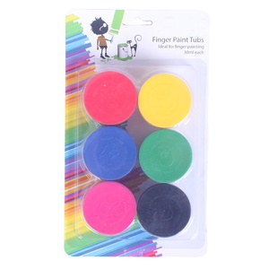 NO TÓXICO 6 colores seguro acrílico <span class=keywords><strong>pintura</strong></span> de color para los niños en paquete de caja de <span class=keywords><strong>pvc</strong></span> dibujo papelería lavable a 30ml dedo <span class=keywords><strong>pintura</strong></span> - Product Image 1