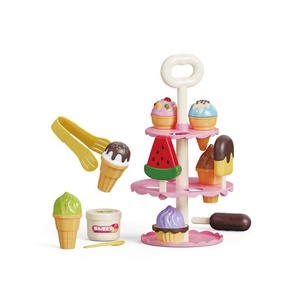 Juego de simulación de <span class=keywords><strong>helados</strong></span> para niños, con bandeja de postres, estante y mostrador de heladería, juguete de rol de tienda de postres - Product Image 1