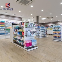 Comptoir d'exposition moderne pour pharmacie, mobilier de magasin médical pour la décoration intérieure, mobilier de design intérieur moderne pour pharmacie