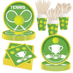ชุดอุปกรณ์ปาร์ตี้เทนนิส DAMAI ของตกแต่งงานเลี้ยงธีมซอฟต์บอล จานเทนนิส ชุดจานชามสำหรับงานปาร์ตี้กีฬาเทนนิส - Product Image 3
