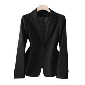 Women's Red Suit Set Polyester Satin Full Sleeve Anti-Wrinkle Office Lady Spring Professional Formal Work Uniform - Product Image 5
