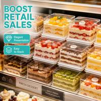 Muestra Gratuita de Caja Transparente para Cupcakes con Tapa Transparente y Cuchara