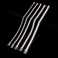 Bracelet tennis en moissanite de laboratoire VVS de 2 mm à 6 mm, argent sterling 925 plaqué or rose, style hip-hop, bijoux unisexe
