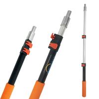 Manche de nettoyage portable en deux sections avec poignée extra épaisse, mini-perche légère en aluminium pour les tâches quotidiennes, nettoyage universel