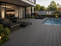Revêtement de terrasse composite WPC moderne, imperméable, gaufré 3D, pour piscine extérieure, jardin, cour, entrepôt
