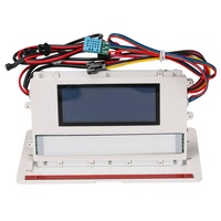 Contrôleur de miroir de maquillage LED en verre avec 6 touches, variateur tactile, dégivreur et affichage de l'heure et de la température, DC12V 60W