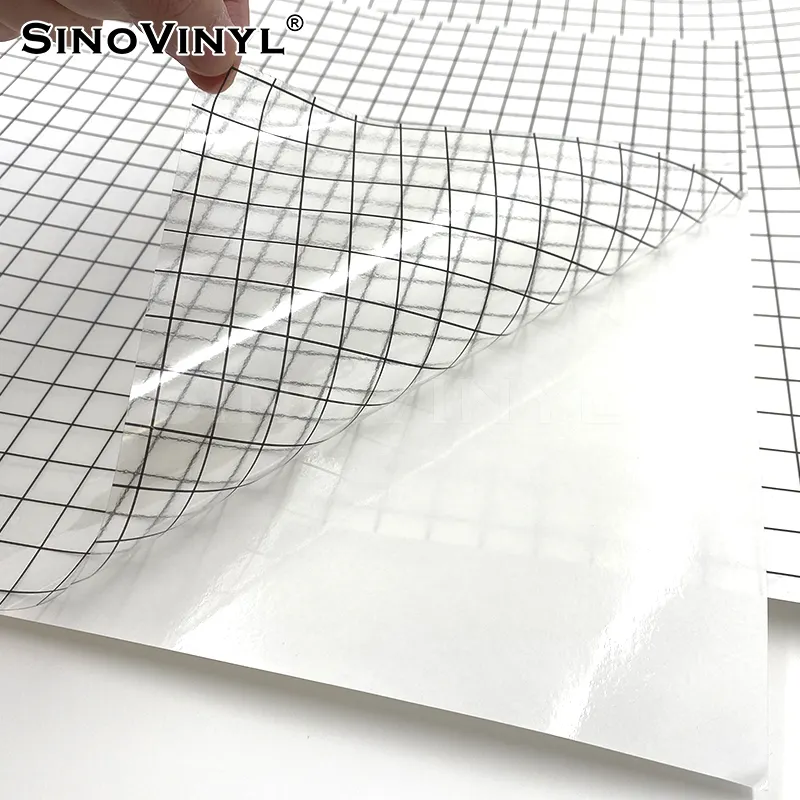 SINOVINYL 12X60 "30.5X152CM PET Tự Dính Lưới Đen Trong Suốt Nhãn Dán Cuộn Phim Ứng Dụng Phim Vinyl