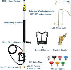 <span class=keywords><strong>Perche</strong></span> télescopique en aluminium de 20 pieds pour nettoyage de vitres en hauteur avec nettoyeur haute pression 4000 PSI - Product Image 5