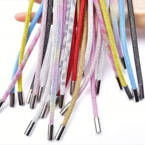 New Girls' Fashion Shoes with Round Colorful Rhinestones and Crystal Shoelaces Made of Polyester - Product Image 3