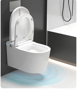 Inodoro Wc Suspender DQOK Artículos sanitarios Baño Cerámica Redondo Japonés Inodoros inteligentes montados en la pared - Product Image 1