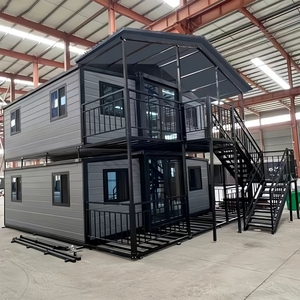 บ้านคอนเทนเนอร์สำเร็จรูปขนาด 20 ฟุต <span class=keywords><strong>2</strong></span> ชั้น แบบขยายได้ สำหรับสำนักงาน อาคารรับประทานอาหาร ที่อยู่อาศัย ห้องนอน และวิลล่า - Product Image 1