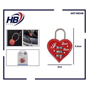 Antivol de vélo en forme de cœur rouge à combinaison pour un stationnement sécurisé - Product Image 3
