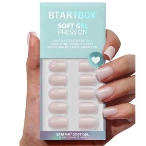 BTArtbox Faux Ongles en Gel Blancs à Presser, Courts, Carrés, Simples, Faits Main, Vente en Gros - Product Image 1