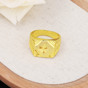 JXX Gioielli in Ottone Placcato Oro 24k Anello da Uomo alla Moda Stile Retrò Indiano di Dubai Anello Semplice in Oro da Uomo Fede Nuziale - Product Image 5