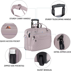 Maletín de negocios rodante para la noche repelente al agua, bolsas para ordenador portátil, maletín rodante personalizado de gran capacidad para <span class=keywords><strong>mujer</strong></span> <span class=keywords><strong>con</strong></span> <span class=keywords><strong>ruedas</strong></span> - Product Image 6