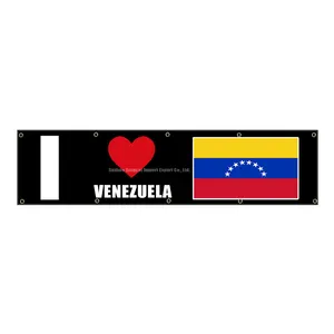 Fast Shipping 2x8ft I LOVE VENEZUELA 100% Polyester banner flag