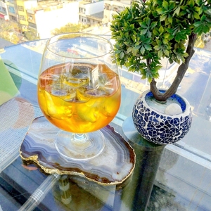 Posavasos de ágata chapado en oro con borde de ágata galvanizado, posavasos para bebidas con plataforma de oro pulido, venta al por mayor - Product Image 6