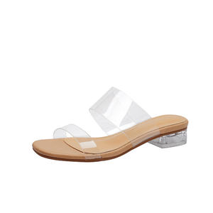 Sandali da <span class=keywords><strong>Donna</strong></span> 2020, <span class=keywords><strong>Scarpe</strong></span> dal Design Semplice in PVC Trasparente con Cinturini e Fibbia, Tacchi Alti Gialli - Product Image 5