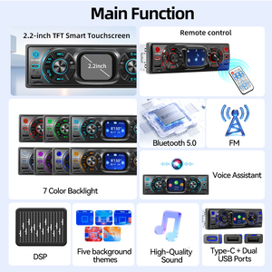 JMC Yedi Renkli Işıklı Tak ve Çalıştır FM <span class=keywords><strong>Stereo</strong></span>, Çoğu 1 DIN Araç Gösterge Paneli Araç <span class=keywords><strong>Stereo</strong></span> MP3 Çalar Araç Radyo Alıcısı için AUX Girişli - Product Image 4