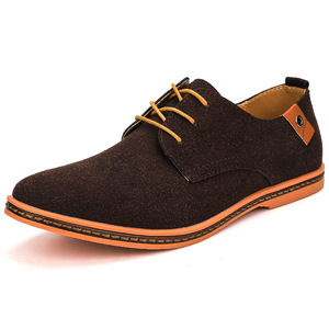 Abito da <span class=keywords><strong>uomo</strong></span> Derby uniforme Oxford <span class=keywords><strong>scarpe</strong></span> basse con lacci in microfibra pelle scamosciata formale punta rotonda da lavoro traspirante - Product Image 1