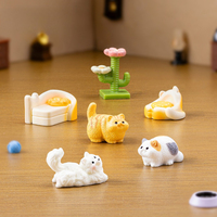 Mini figurine de chaton orange mignon, micro-paysage, décoration de bureau, accessoires de bricolage