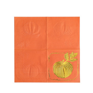Pumpkin Pattern <b>Paper</b> Napkins 12.5x12.5cm Three Layer Printed Thanksgiving Party Use 20 Sheets Per Pack - Product Image 5