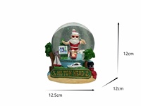 Thème de noël 3d personnalisé surf Santa sculpture statue dessin animé figurine résine artisanat boule à neige vacances art affichage cadeaux souvenir