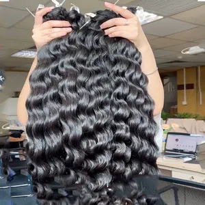 Bundel rambut manusia Vietnam Kamboja mentah kutikula tidak diproses vendor