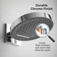 Ensemble de robinetterie de douche ronde en acier inoxydable 304, double fonction, mural, eau chaude et froide, système de douche de pluie pour salle de bain