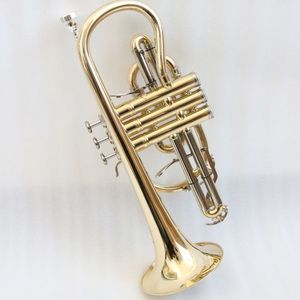 <span class=keywords><strong>Corneta</strong></span> de Latón Dorado de Alta Calidad <span class=keywords><strong>con</strong></span> Acabado Transparente, Clave en Si Bemol <span class=keywords><strong>con</strong></span> Gatillos y Estuche, Instrumento Musical - Product Image 2