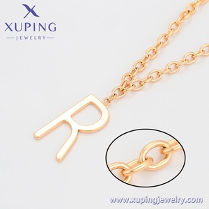 A00890834 เครื่องประดับ XUPING สร้อยคอจี้รูปตัวอักษร <span class=keywords><strong>R</strong></span> สีทอง 18K ประดับมุกน้ำจืด สำหรับผู้หญิง สไตล์ฮิปฮอป - Product Image 3