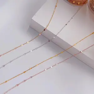 Латунные цепочки с блестками, 1,5 мм