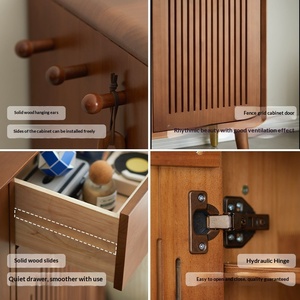 Nuevo Mueble <span class=keywords><strong>Zapatero</strong></span> de Madera Maciza Estilo Americano Rústico <span class=keywords><strong>Color</strong></span> Nogal para Entrada, Sala de Estar, Mueble para el Hogar de Gran Capacidad - Product Image 5