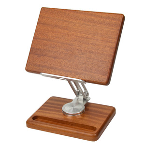 Support pour ordinateur portable et téléphone en bois massif, support pliable haut de gamme pour ordinateur portable avec fonction de levage réglable, support de lecture pour livres électroniques - Product Image 3