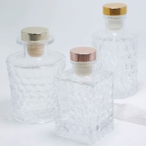 Bouteille diffuseur à roseaux en verre transparent carré, 40ml, 90ml, 190ml, avec opercule facile à ouvrir, gravure personnalisée, pour huiles essentielles, en gros, avec emballage carton - Product Image 4
