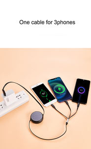 Cargador de Viaje Retráctil USB C Multi 3 en 1, Cable USB A/Tipo C a USB-C, Soporte para Teléfono, Cable de Carga para Teléfonos - Product Image 4