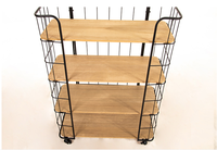 Organisateur de chariot de rangement, dispositif moderne, à 4 niveaux, barre utilitaire roulante, chariot de rangement, avec poignée et roues détachables