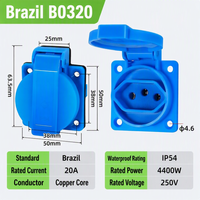 Prise murale industrielle universelle bleue IP44 étanche en matériau PC, connecteur d'alimentation CN AU EU US UK 250V 10A/16A
