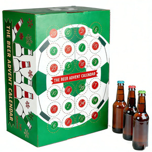 Boîte d'emballage de bière en carton ondulé réutilisable, design personnalisé, boîte de calendrier de l'avent de Noël de luxe, personnalisée avec insert - Product Image 4