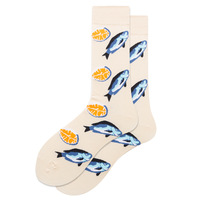 Design de mode de Femmes D'équipage Chaussettes Animaux Chat Poissons Puces Drôle Calcetines De Noël Chaussettes Femmes