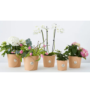 Articolo regalo fioriera in pelle fiore vaso <span class=keywords><strong>per</strong></span> <span class=keywords><strong>piante</strong></span> <span class=keywords><strong>da</strong></span> <span class=keywords><strong>interno</strong></span> fioriera in vetro rivestito in pelle copertura <span class=keywords><strong>per</strong></span> vaso di fiori avvolta - Product Image 2